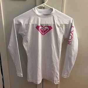 Roxy Whole Hearted Long Sleeve Rashguard, size S, white